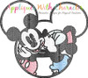 Minnie and Mickey Mouse Kiss Heart Sketch Design