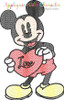 Mr. Mouse with Heart Sketch Embroidery Design
