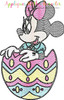 Minnie Mouse in Easter Egg Sketch Embroidery Design