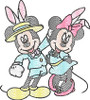 Mickey & Minnie in Bunny Hats Sketch Embroidery Design
