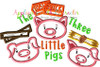 Three Little Pigs Fairy Tale Applique Design