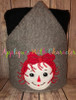 Raggedy Ann Full Face Applique Embroidery Design