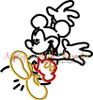Mr. Mouse Jumping Silhouette Embroidery Design