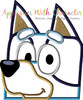 Bluey the Dog Peeker Applique Design