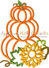 Stacked Pumpkin Applique Embroidery Design