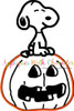 Snoopy on Pumpkin Applique Embroidery Design