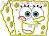 Spongebob Peeker Applique Embroidery Design