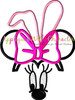 Mickey and Minnie Bunny Faces Applique Designs