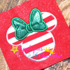 Minnie Mouse Head Outline with Bow Applique Design