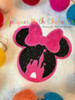 Miss Mouse Face with Castle Applique/Outline Design