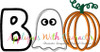 Boo Girl Ghost Pumpkin Applique Design