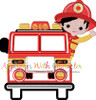Fire Truck and Firefighter Applique Design