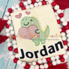 Dinosaur Heart Sketch Stitch Applique Design