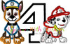 Paw Marshall Chase Patrol Four Applique Design
