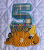 Dinosaur Five Birthday Applique Design 