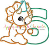 Dinosaur Number Six Birthday Applique Design