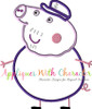 Peppa Pig Grandpa Applique Embroidery Design