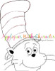 Dr Seuss Cat in the Hat Peeker Applique Design