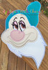 Snow White Bashful Dwarf Full Face Applique Design