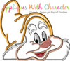 Snow White Happy Dwarf Peeker Applique Design
