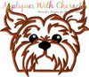 Yorkshire Terrier Dog Peeker Applique Design