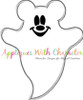 Mickey Mouse Ghost Satin Stitch Applique Design