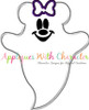 Minnie Mouse Ghost Satin Stitch Applique Design