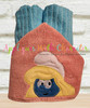 Girl Smurf Peeker Applique Embroidery Design