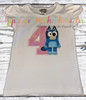 Bluey the Dog Number Four Applique Design