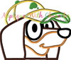 Snickers the Dachshund Dog Peeker Applique Design