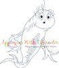 Dr. Seuss Fish Bean Stitch Applique Design
