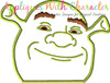 Shrek Peeking Applique Embroidery Design