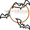 Bats Over the Moon Applique Design