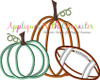 Three Pumpkin Football Applique Design