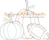 Three Pumpkin Football Bean Stitch Design