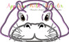 Hippopotamus Peeker Applique Design