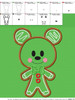 Gingerbread Miss Mouse Cookie Applique Design