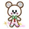 Gingerbread Mickey and Minnie Cookie Applique Design Set