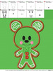 Gingerbread Mickey and Minnie Cookie Applique Design Set
