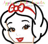 Snow White Peeker Applique Embroidery Design