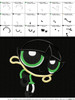 Powerpuff Girl Buttercup Applique Embroidery Design