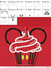 Mickey Mouse Number One Cupcake Applique Design
