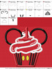 Mickey Mouse Number One Cupcake Applique Design