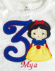 Snow White Cutie Number Three Applique Design