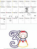 Snow Girl Cutie THREE Applique Design 