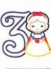 Snow White Cutie Number Three Applique Design
