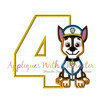 Paw Chasie Patrol Pup Four Applique Design