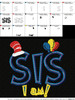 Dr Seuss SIS I Am Applique Embroidery Design