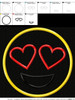 Heart Eyes Love Emoji Applique Embroidery Design