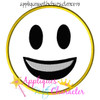 Smiling Emoji Applique Embroidery Design